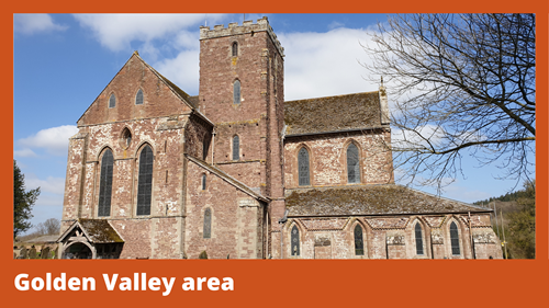 A photo of Dore Abbey in the Golden Valley