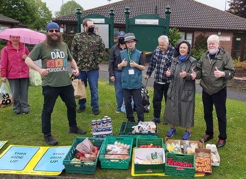 A group of St Martin’s FoodShare volunteers outside Belmont Community Centre in Hereford