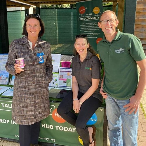 Jo Hilditch, High Sheriff of Herefordshire, pictured with Ali Beynon and Tim Shelley at Ross-on-Wye Community Garden