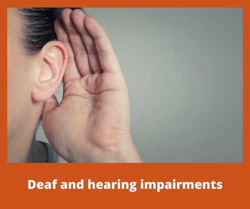 A person cupping their hand to their ear